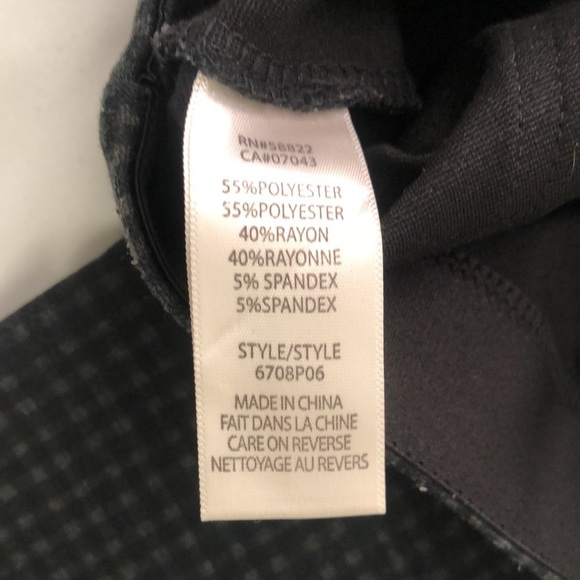 Max Studio houndstooth design skinny pants w back packets & elastic waistband - Picture 3 of 10